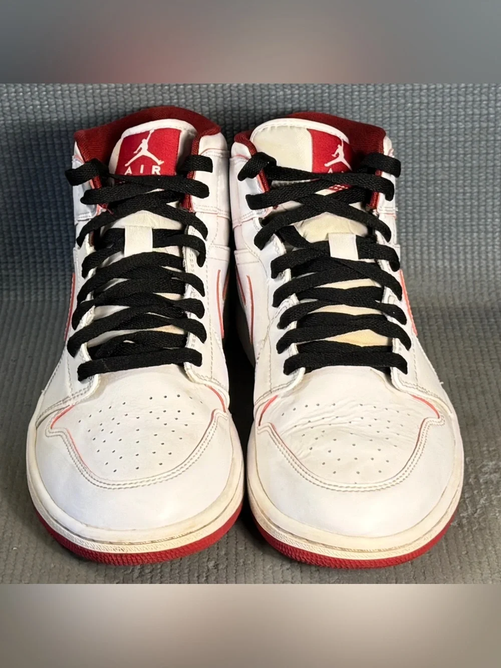 Nike Air Jordan 1 Retro Mid White Gym Red Black‎ Sneakers 554724-103 Men Size 10